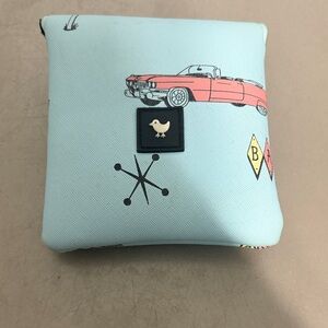 Bad Birdie Light Blue and Pink Pouch
